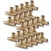 1/2" x 1/2" x 3/4" Brass PEX Reducing Tee, 25 Pack