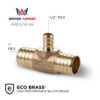 1" x 1/2" Brass PEX Tee Eco Brass