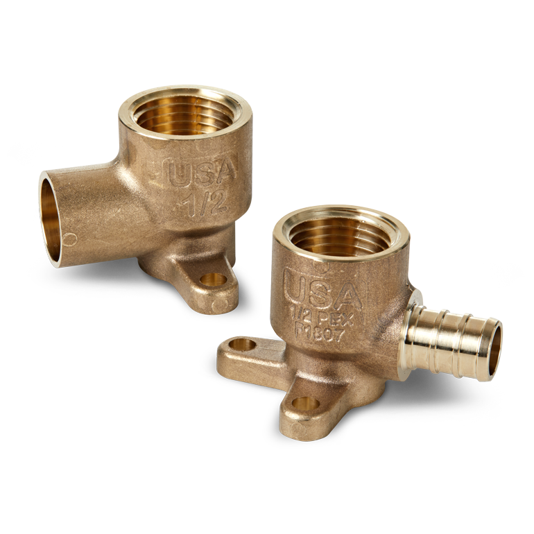 Brass PEX Drop Ears, Made in U.S.A.