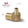 Water Armor Brass 1/2" PEX MNPT Adapter Elbow